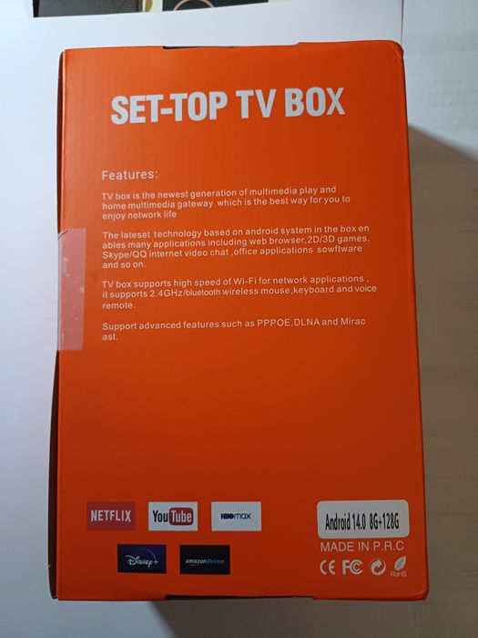 Box tv andróide 14  8G-128GB. Novo modelo.
