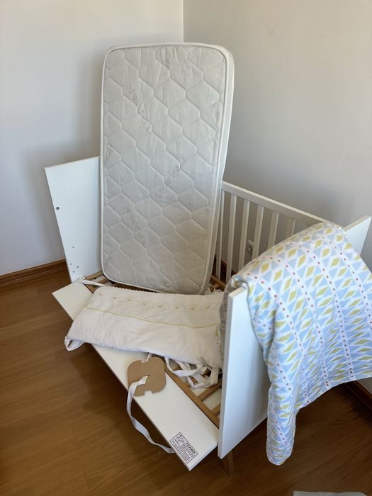 Cama berço TRAMA com co-sleep + colchão + EXTRAS