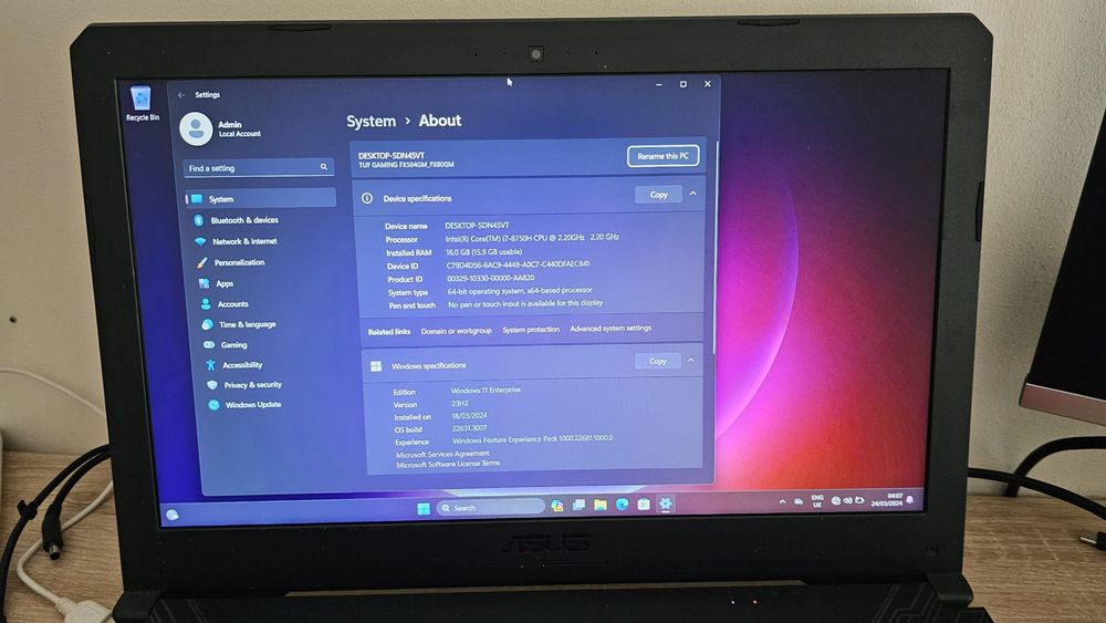 Vendo Troco Portátil Gaming ASUS TUF 15  Intel i7 16 GB GTX1060