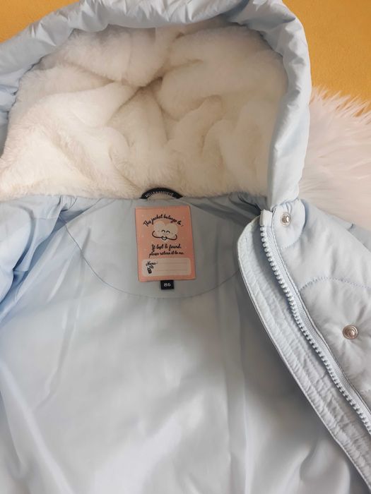 Kurtka C&A 86 nowa błękitna biały miś ciepła