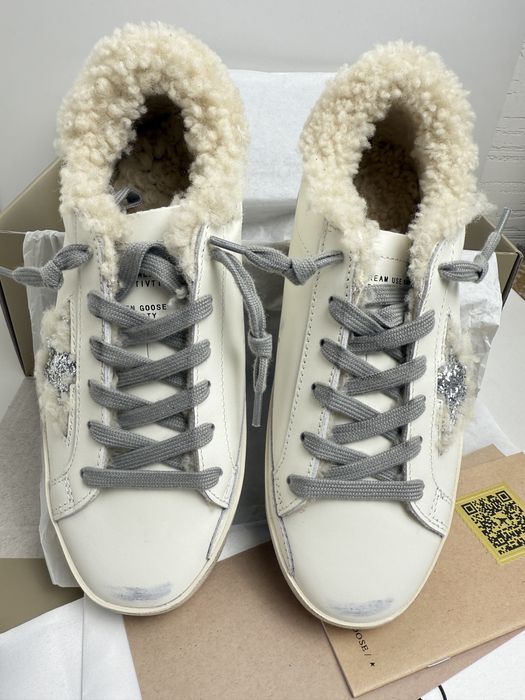 кеди зимові кросівки жіночі ggdb golden goose голден гус білі шкіряні