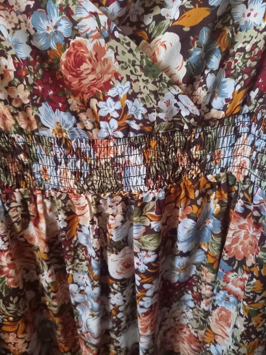 Sukienka, w kwiaty, boho, na jesień, r. L/XL