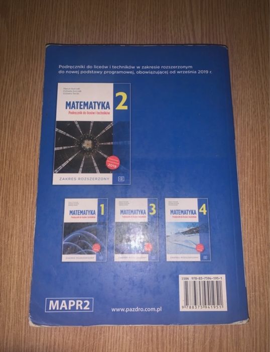 Podręcznik matematyka 2 rozszerzenie Pazdro