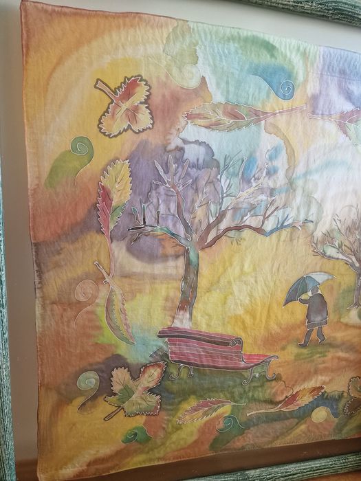 Quadro de assinatura - Lenço pintado á mão