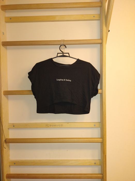 Crop top czarny 158