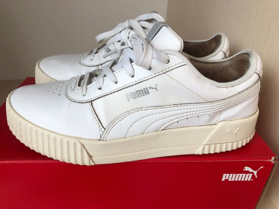 Оригінал Puma Жіночі шкіряні білі кеди CARINA L кросівки