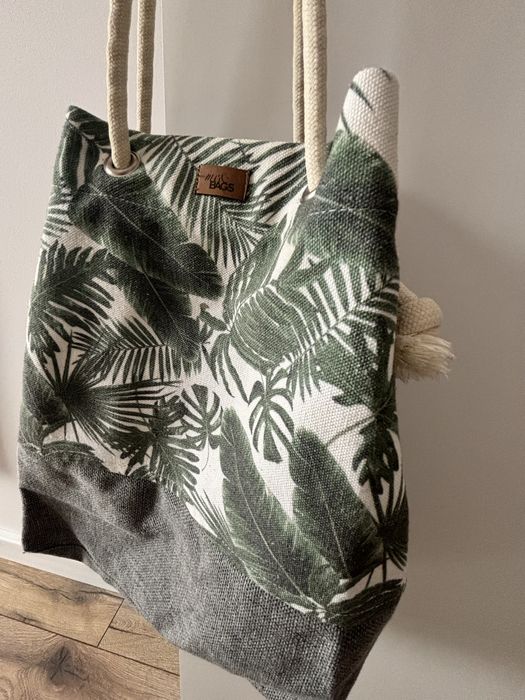 Me&Bags, torba, worek, damska, wzór w palmy