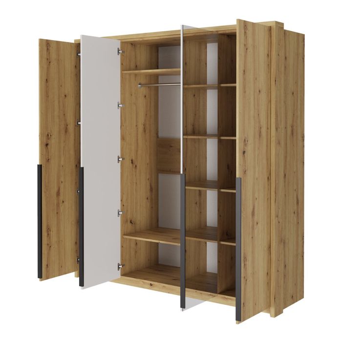 Szafa z lustrem w kolorze drewna Agata Meble