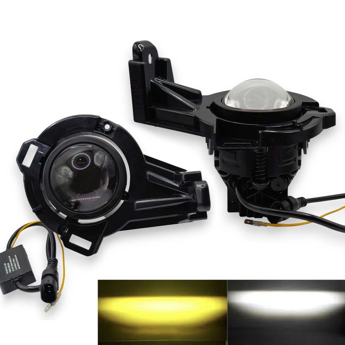 Двоколірні протитуманні фари Led лінзи 12-48V NISSAN JUKE 12-14  А1 (з азотною капсулою ) Біле Жовте світло