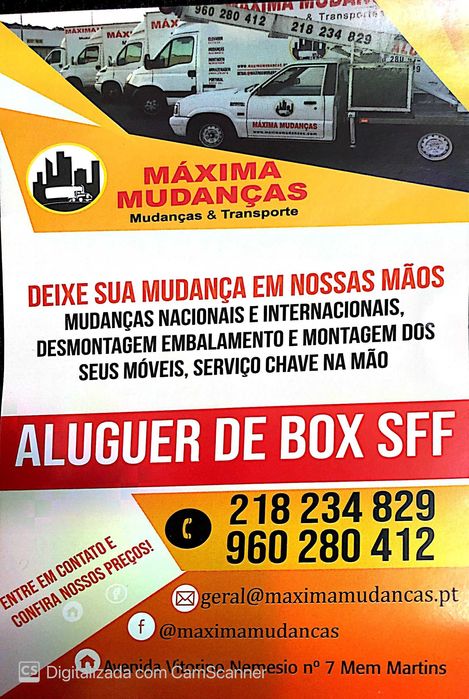 Mudança/Embalamento/Aluguer de Box/Oeiras/Alfragide/Carcavelos