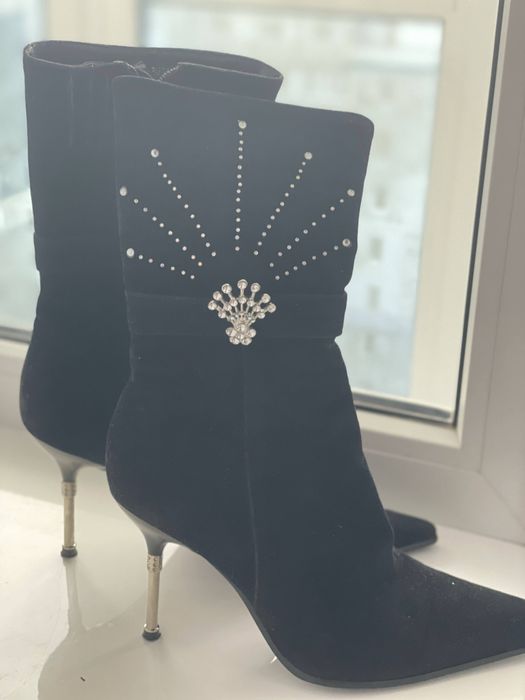 Сапоги замшевые