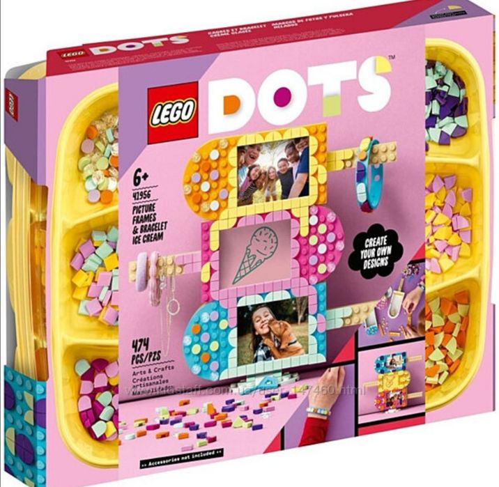 Конструктор Новый LEGO DOTs 41956 "Фоторамки и браслет «Мороженое"