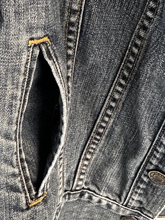 Kurtka damska jeansowa bez kołnierza GAP