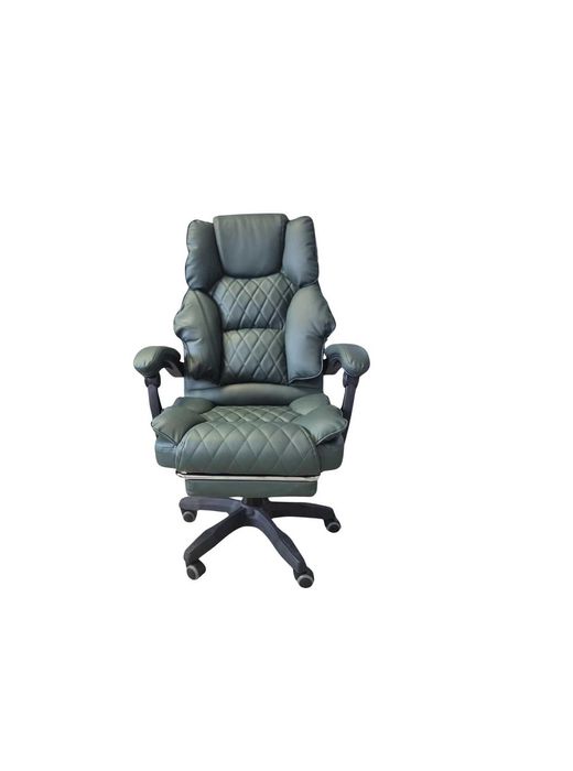 Fotel Biurowy Gabinetowy Stylowy Obrotowy Podnóżkiem Zielony Bydgoszcz