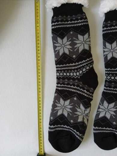 Мужские термо-носки тапочки зимние со снежинками пушистые и теплые