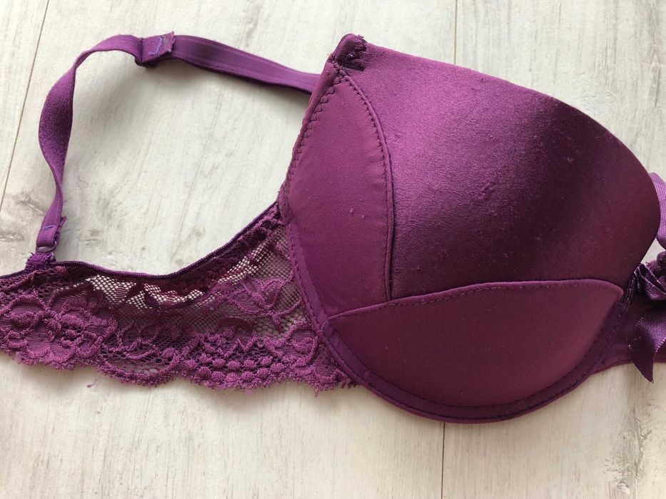 Fioletowy stanik biustonosz push up 80B