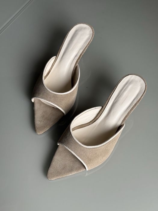 Жіночі мюлі замша та шкіра 37-24 см