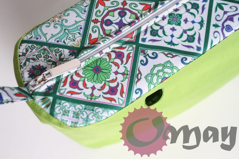 Limonkowy organizer do OBAG STANDARD kafelki zielone 2 kieszenie OMAY