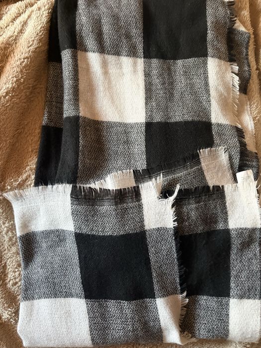 шарф шерстяний мʼякий у клітину