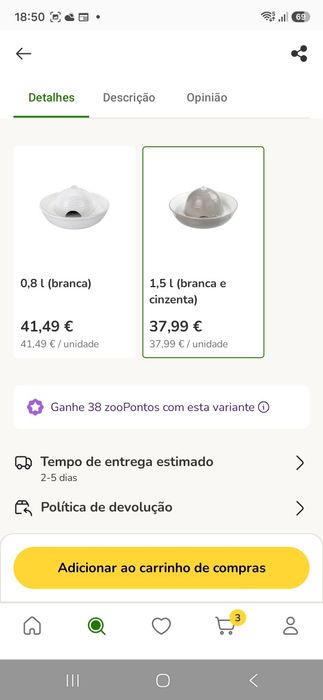 Bebedouro Fonte de água para gato Trixie Vital Flow