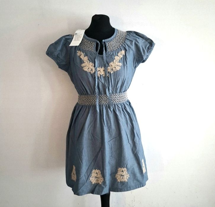 OKAZJA sukienka etno Folk boho 34 xs s 36 m 38 letnia lato bawełna