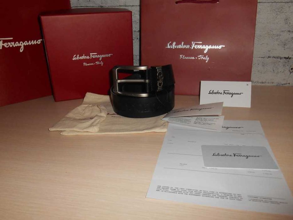 Salvatore Ferragamo pasek firmowy, skóra naturalna, Włochy 173