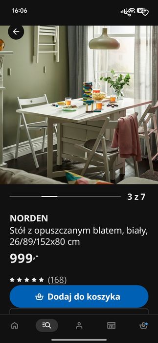 Sprzedam Stół Ikea Norden biały składany
