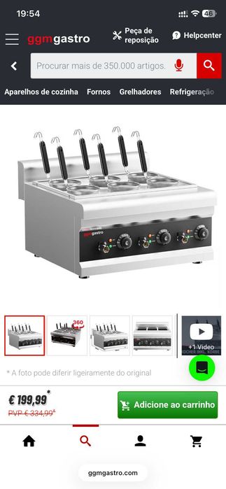 Cozedor de massas elétrico - de bancada - 3kW - incl. 6 cestos