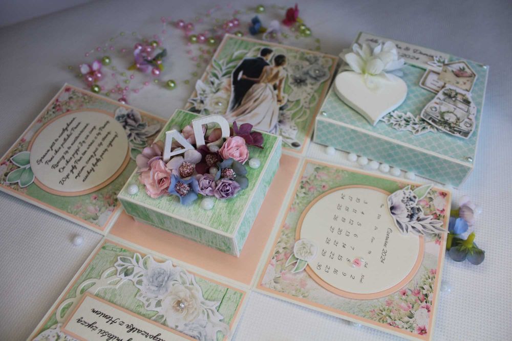 Pamiątka ślubna - exploding box