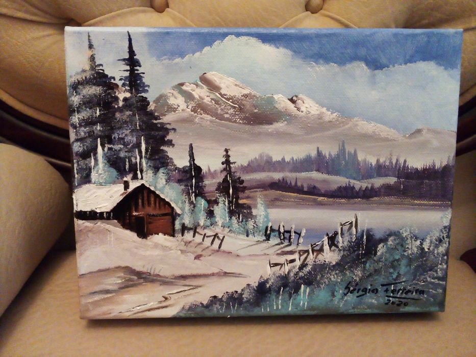 Quadro 4 estações, pintado à mão