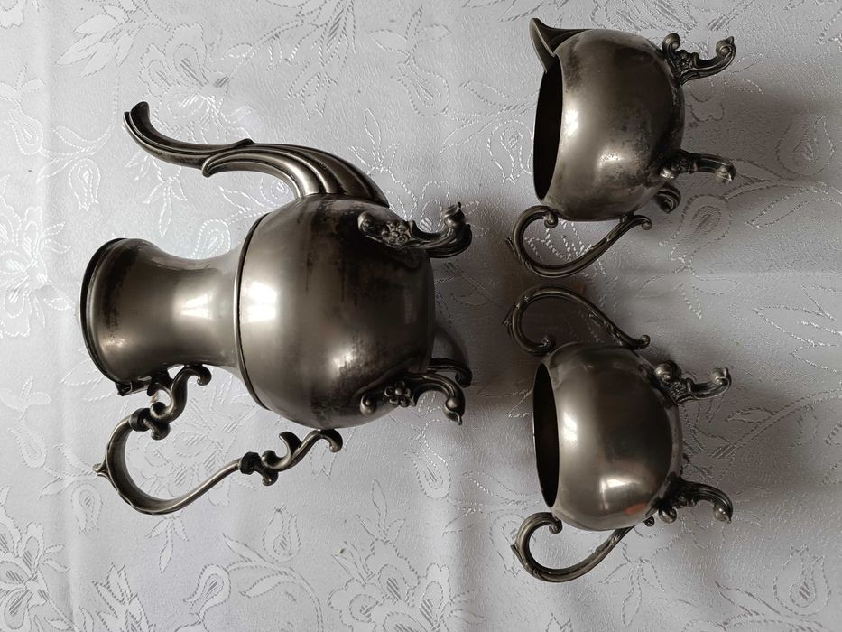 Komplet do kawy English Silver Mfg Corp USA – plater, 3 części