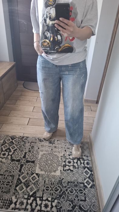 Продам джинси з камінчиками 2хл,оверні