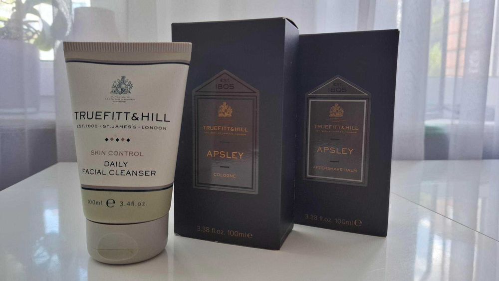 Truefitt & Hill Apsley zestaw (woda końska plus balsam) gratis żel