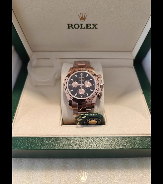 Relógio Rolex Daytona Rose Gold  7750 Vajloux ETA mais caixa