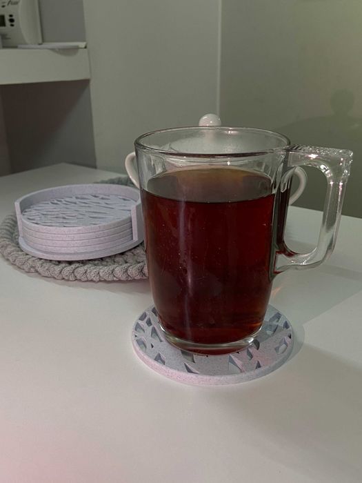 Podstawki pod kubki zestaw 6 szt. + stojak | Druk 3D PLA ozdobne
