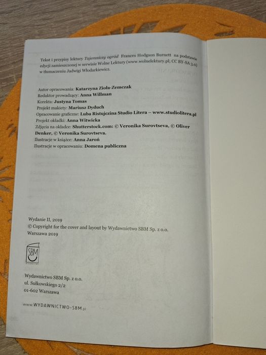 Tajemniczy ogród - lektura z opracowaniem.