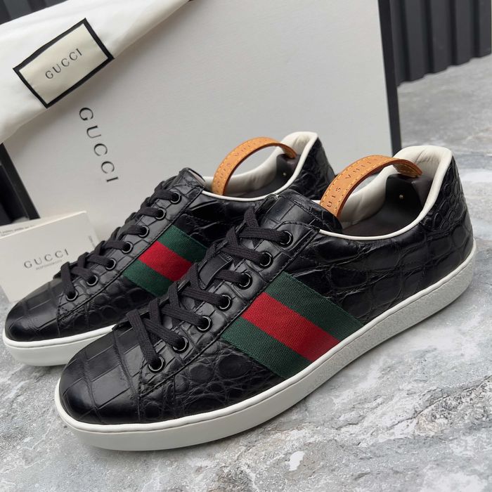 Gucci Ace Sneakers Чоловічі кросівки шкіра крокодила оригінал 41,5 EUR