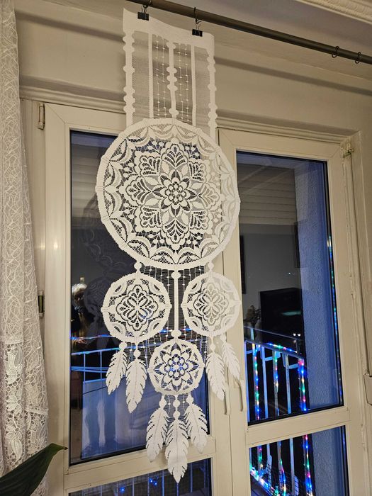 Dwa panele okienne 45 x 130 cm łapacz snów dekoracja okno 2 sztuki