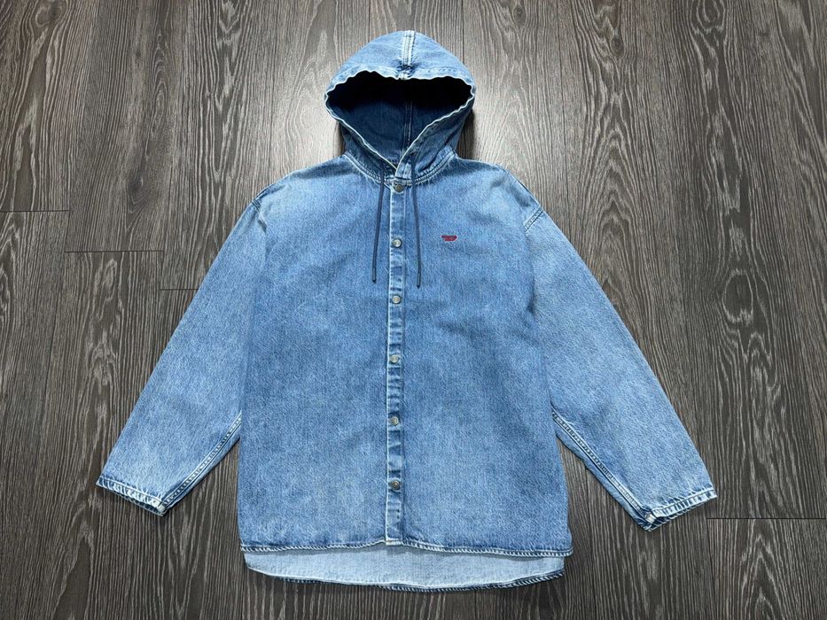 Diesel Denim чоловіча куртка джинсова з капюшоном джинсовка оверсайз