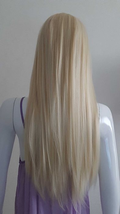Парик длинный прямые волосы без челки блонд черный каштановый перука