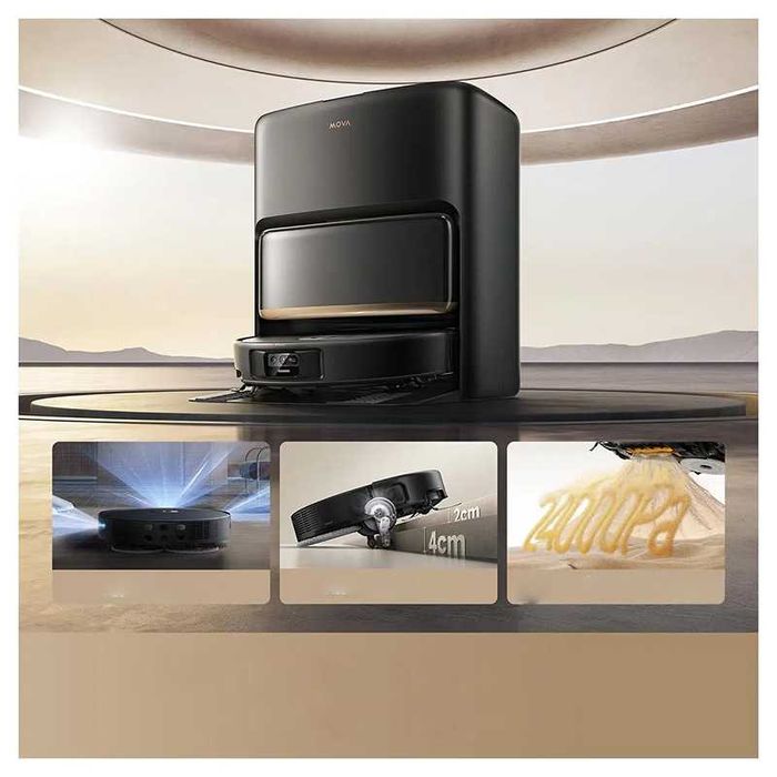 Robot sprzątający z mopowaniem i stacją konserwacyjną 24 000 Pa kamera