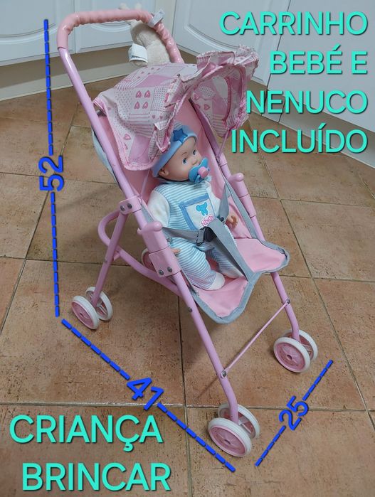 CARRINHO BEBÉ E NENUCO PARA CRIANÇA BRINCAR.Casa,Passeio,Rua,Didático.