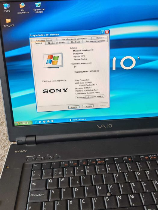 Sony Vaio VGN-BX297XP windows xp retro laptop