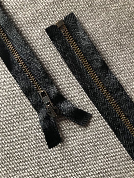 5 szt Zamek błyskawiczny, rozdzielczy, metalowy, czarny, 50cm