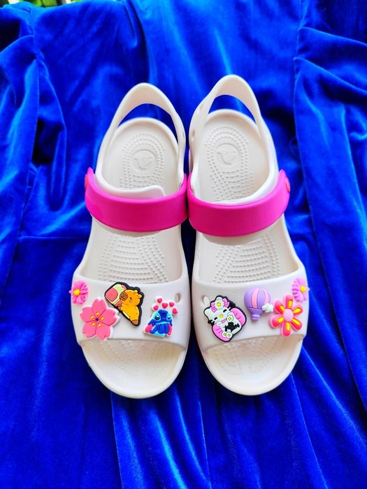 Crocs j3 34 35 lekkie piankowe sandały do wody plaża basen przypinki