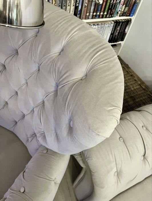 Elegancki komplet wypoczynkowy: Sofa + Fotel Uszak