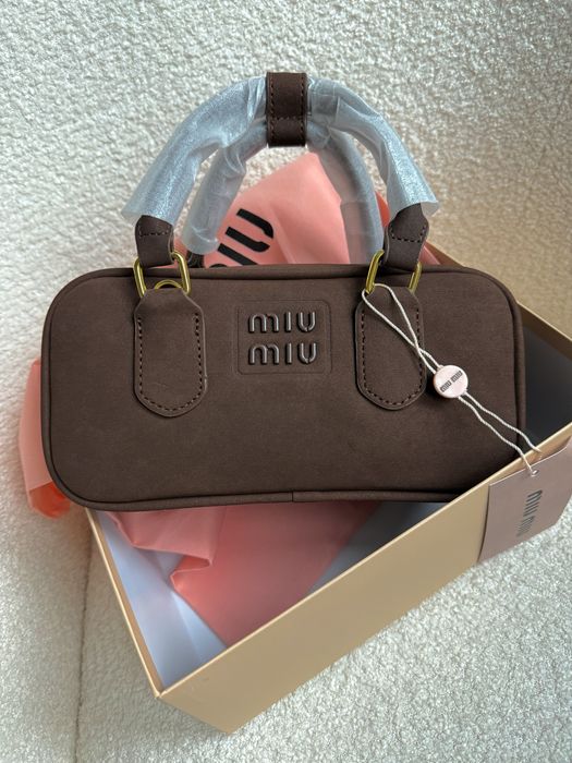 Сумка Mіu Mіu Arcadie, замшева, миу миу, коричнева, сумочка