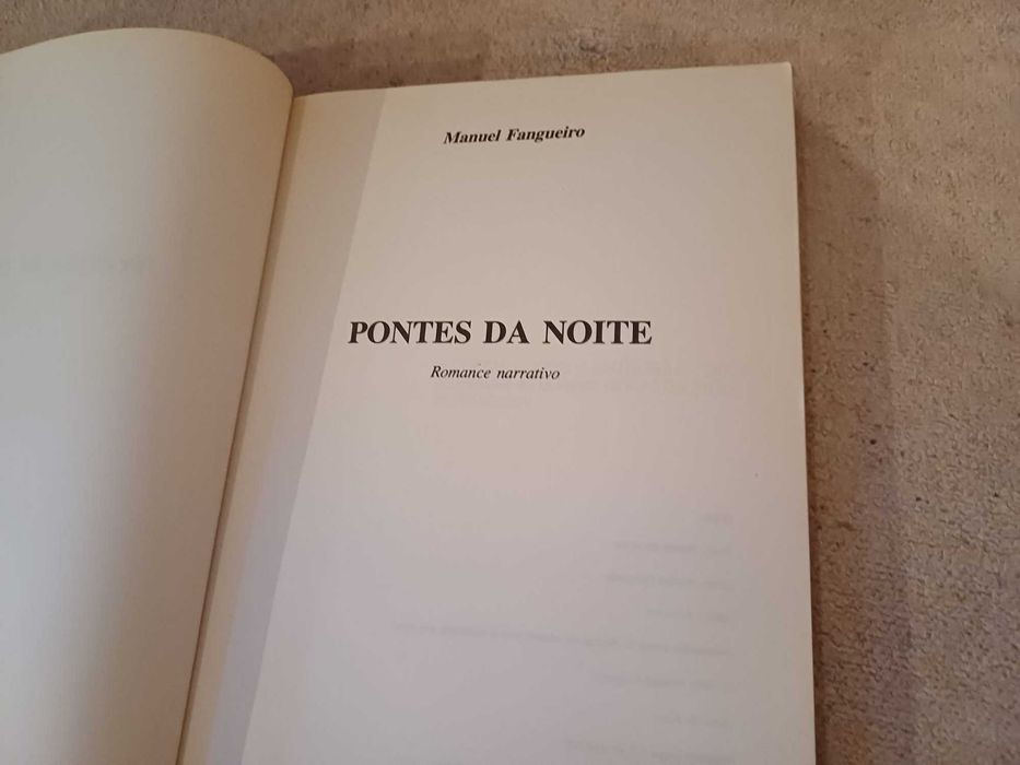 Livro - Pontes da noite, de Manuel Fangueiro. Edição do autor, 1990