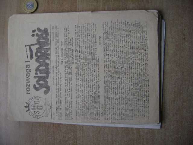 Starocie z PRL Solidarność '80 Zestaw 8 różnych biuletynów informacyjn