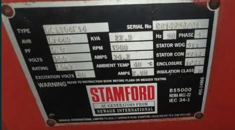 Gerador 20kVA em chassis 230/400V 1500rpm